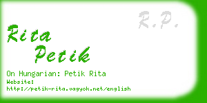 rita petik business card